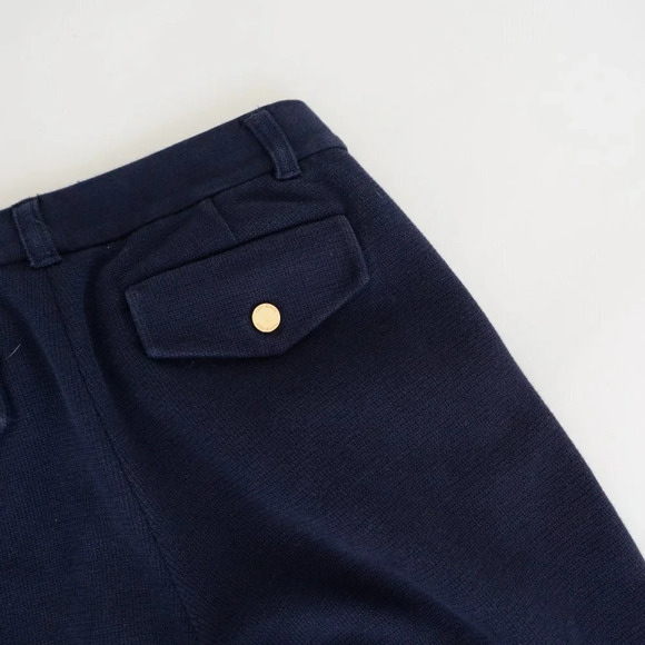 Tory Burch Navy Straight Leg Crop Pants Size 4 - Picture 16 of 16